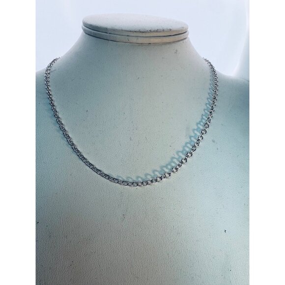 Estate Sterling Silver 925 Rolo Chain Necklace 18” Length, 1.7mm, 5.4g - Picture 1 of 8